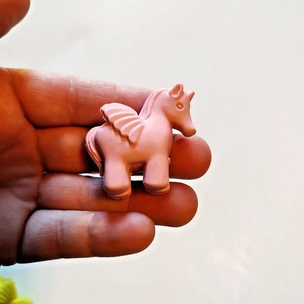 Lot of 4 Unicorn Erasers Party Favors Pastel Colors Flying Horse Animal Wings